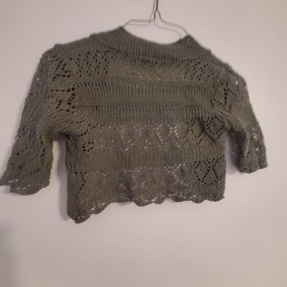 Girls Crochet/Knit Bolero Shrug Size 8-10: Charcoal/Gray - Picture 2 of 5